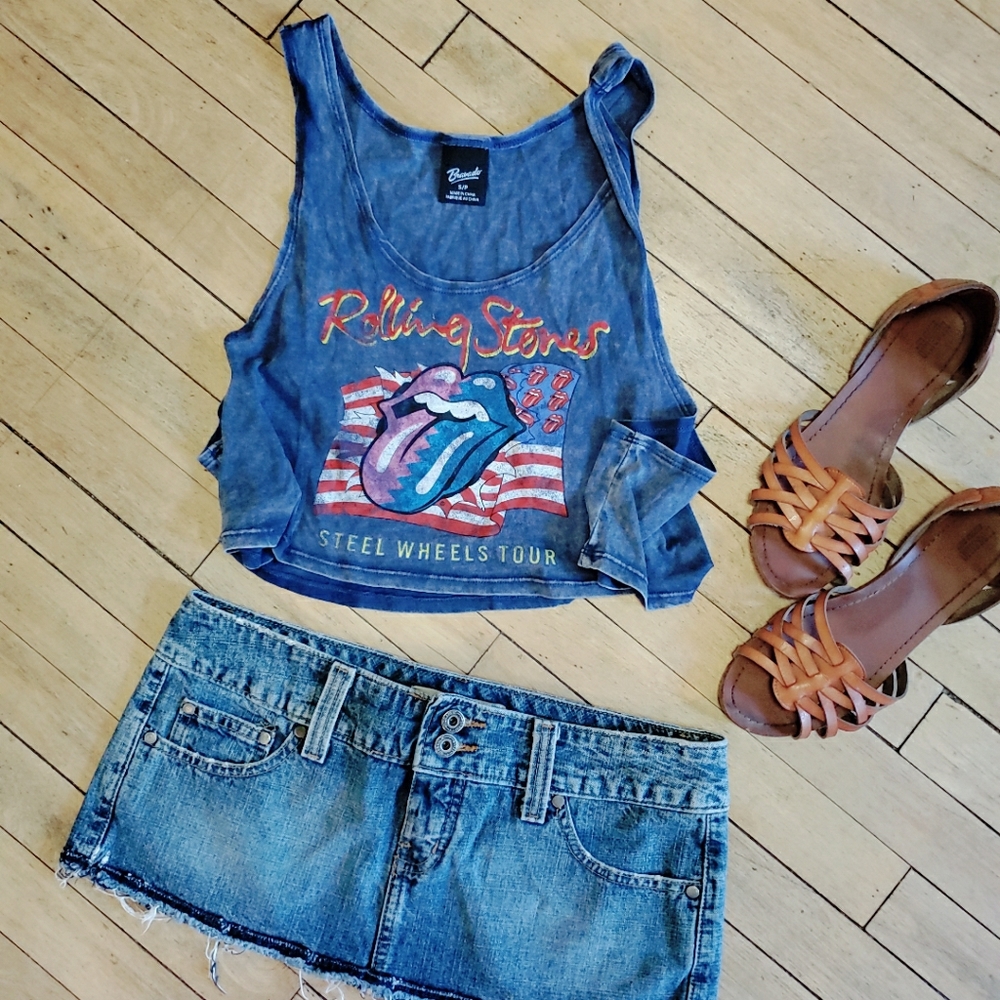 Vintage look Rolling Stones Band cut-off tank